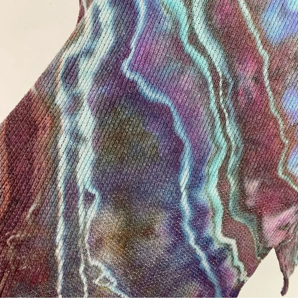 Handmade Geode Tie Dye Thermal Tee Tunic Womens XS Oversized UO Urban Outfitters - Picture 6 of 12